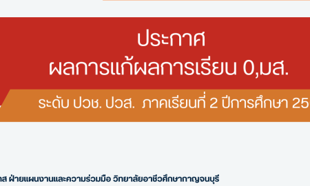 ประกาศผลการแก้ 0 ร มส ประจำภาคเรียนที่ 2 ปีการศึกษา 2568